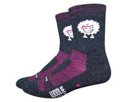 DeFeet Woolie Boolie 4" Baaad Sheep Sock (Charcoal/Neon Pink) | product-related