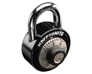 more-results: A heavy duty, stainless steel combination padlock with a hardened steel shackle.