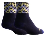 more-results: The Sock Guy Links Socks feature a collage of bicycle chain links on the cuff. These j