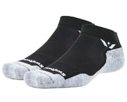 more-results: A maximum cushion sock that sits at the ankle made with moisture wicking materials.