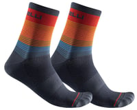 Castelli Scia 12 Socks (Red/Orange/Dark Steel Blue)