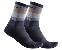 Castelli Scia 12 Socks (Light Steel Blue/Pop Orange/Savile Blue)