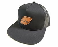 Liv Leather Patch Hat (Black)