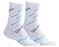 VeloToze Active Compression Cycling Socks (White/Blue)