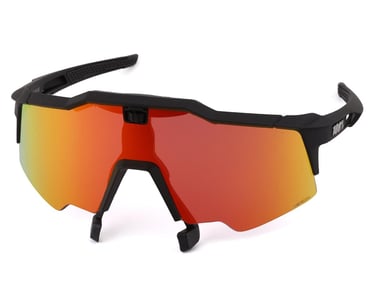 100% Racetrap Sunglasses (Soft Tact Black) (HiPER Red Multilayer