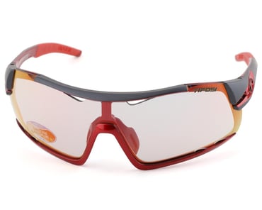 Tifosi Track Sunglasses (White/Red) (Smoke Red Lens)
