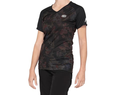 100% Women's Airmatic Jersey (Black Floral) (S)