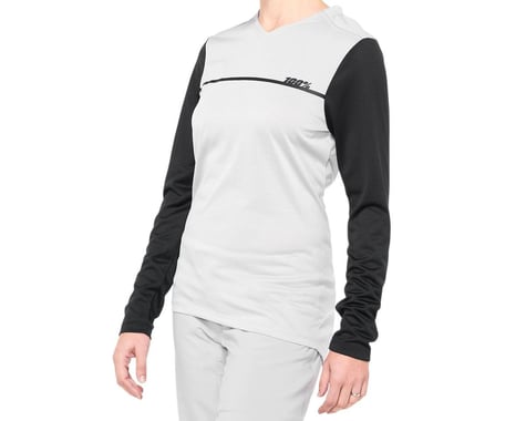 100% Ridecamp Women's Long Sleeve Jersey (Grey/Black) (M)