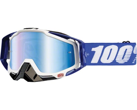 100% Racecraft Goggles (Cobalt Blue) (Mirror Blue Lens) (Spare Clear Lens)