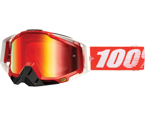 100% Racecraft Goggles (Fire Red) (Mirror Red Lens) (Spare Clear Lens)
