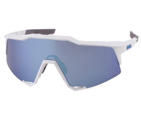 100% SpeedCraft Sunglasses (Matte White) (HiPER Blue Multilayer Mirror Lens)