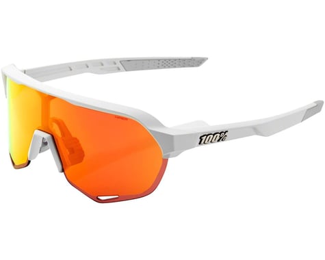 100% S2 Sunglasses (Matte Off White) (HiPER Red Mirror Lens)