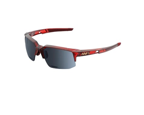 100% Speedcoupe Sunglasses: Cherry Palace Frame with Black Mirror Lens, Spare Cl
