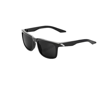 100% Blake Sunglasses (Polished Black) (Grey PeakPolar lens)