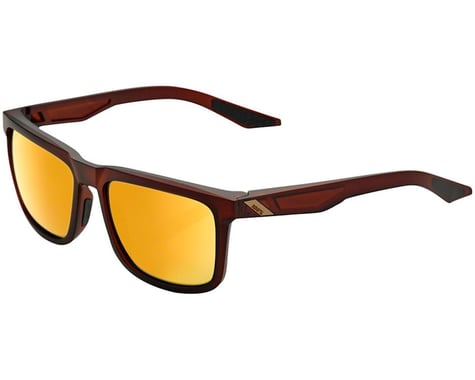 100% Blake Sunglasses (Soft Tact Rootbeer) (Flash Gold Lens)