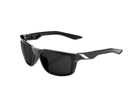 100% Daze Sunglasses (Polished Black) (Grey PEAKPOLAR Lens)