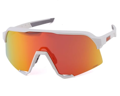100% S3 Sunglasses (Soft Tact White) (HiPER Red Multilayer Mirror Lens)