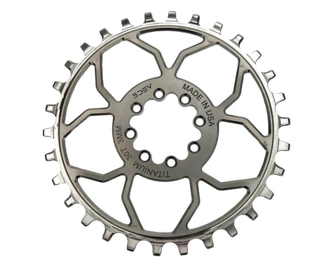 5Dev Titanium 8-Bolt Chainring (Raw/Silver) (3mm Offset) (30T)