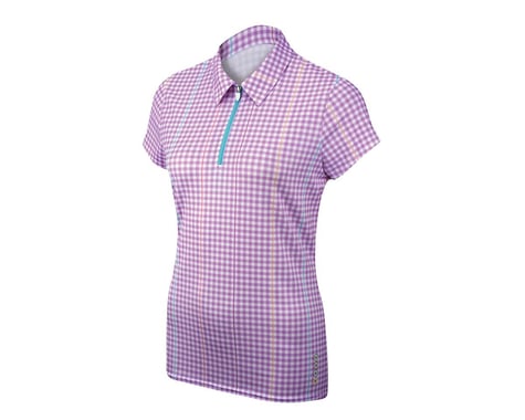 Alexander Julian Women's Gingham Plaid Short Sleeve Jersey (Purple)