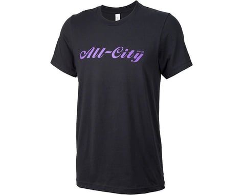 All-City Script Logo Men's T-Shirt (Black/Purple)
