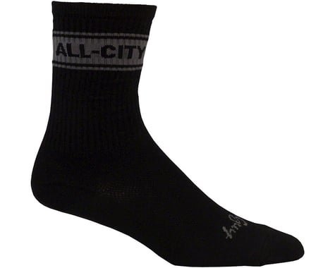 All-City Fast is Forever Mid Sock (Black/Gray)