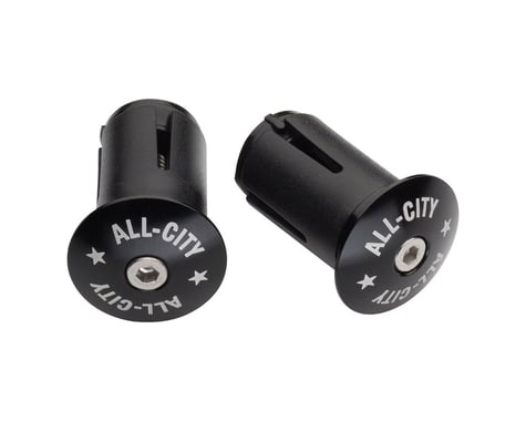 All-City Lock-On Bar Plugs (Black) (Aluminum)