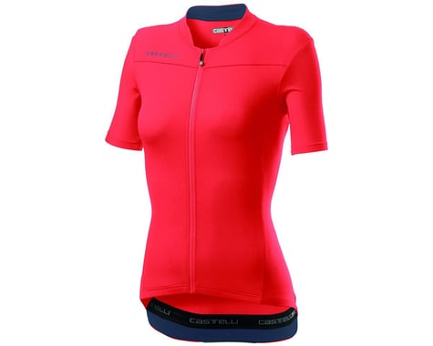 Castelli Anima 3 Women's Short Sleeve Jersey (Brilliant Pink/Dark Steel Blue) (S)