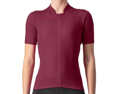 Castelli Anima 3 Women's Short Sleeve Jersey (Bordeaux Red) (XL)