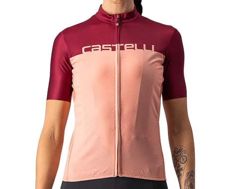 Castelli Women's Velocissima Short Sleeve Jersey (Blush/Bordeaux) (L)