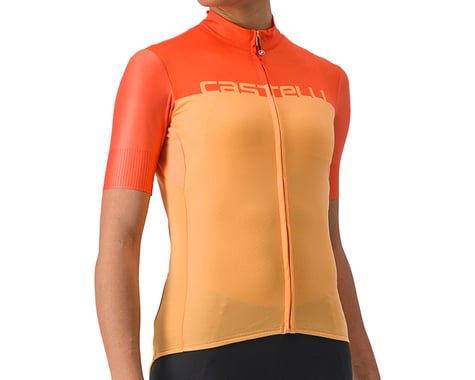 Castelli Women's Velocissima Short Sleeve Jersey (Soft Orange/Scarlet Ibis)