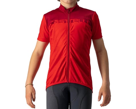 Castelli Youth Neo Prologo Short Sleeve Jersey (Red/Pro Red) (Youth 2XL)