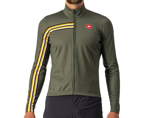Castelli Unlimited Thermal Long Sleeve Jersey (Military Green/Goldenrod) (XL)