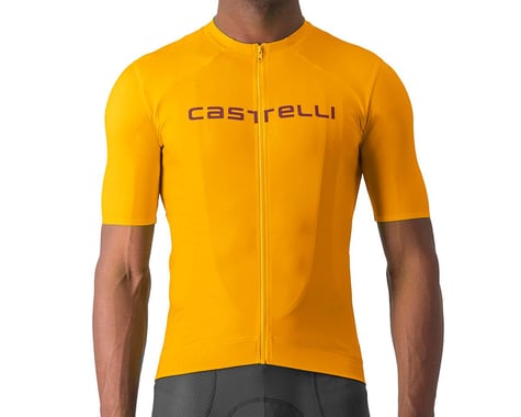 Castelli Prologo Lite Short Sleeve Jersey (Goldenrod/Deep Bordeaux) (XL)