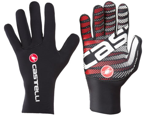 Castelli Diluvio C Long Finger Gloves (Black/Red) (2XL)