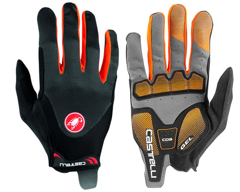 Castelli Arenberg Gel Long Finger Gloves (Dark Grey/Orange)