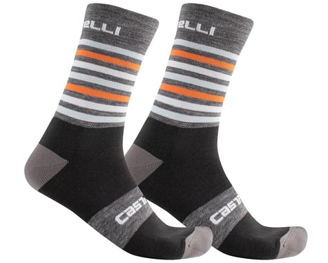 Castelli Men's Gregge 15 Socks (Dark Grey/Orange)