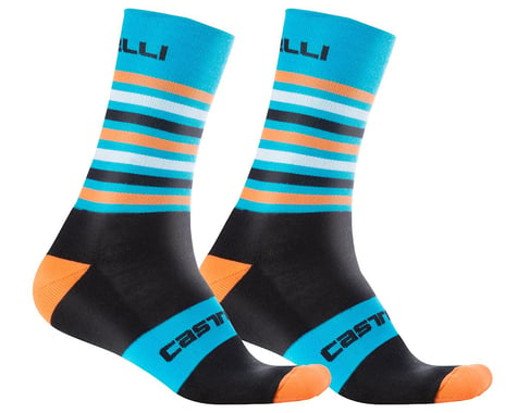 Castelli Men's Gregge 15 Socks (Black/Orange Fluo)