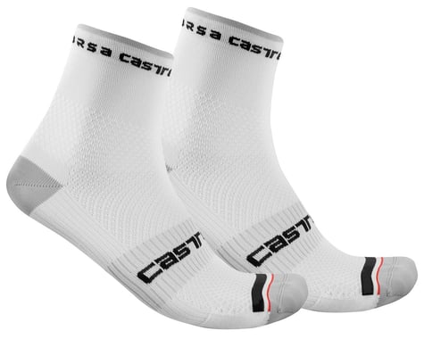Castelli Rosso Corsa Pro 9 Socks (White) (L/XL)