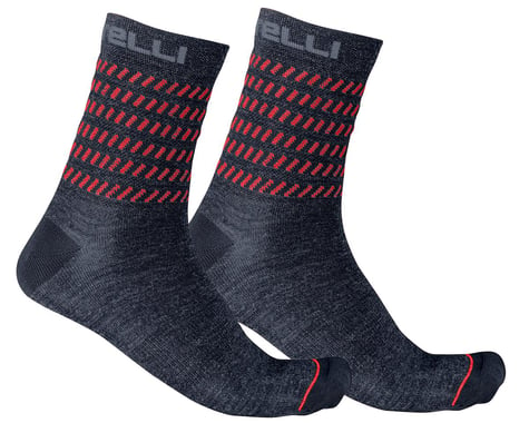 Castelli Women's Go 15 Socks (Savile Blue/Red) (L/XL)
