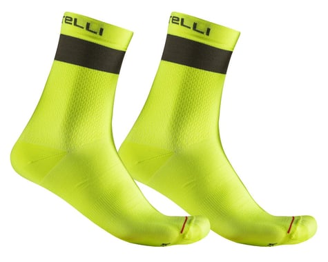 Castelli Elements 15 Socks (Electric Lime/Deep Green) (L/XL)