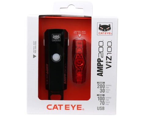 CatEye AMPP200/ViZ100 Headlight/Taillight Set (Black)