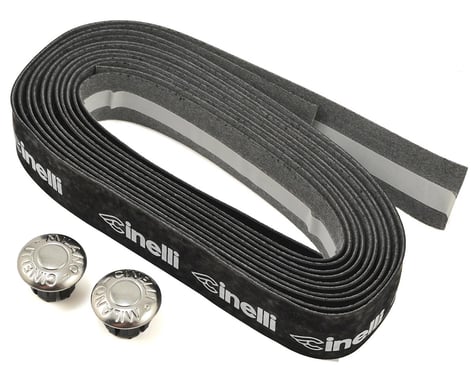 Cinelli Logo Velvet Ribbon Handlebar Tape (Black/White Logo)