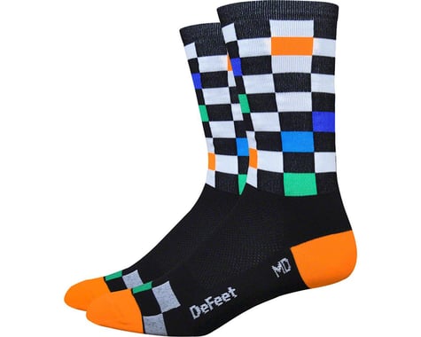 DeFeet Aireator 6" Fast Times Sock (Black/Multi-Colored Checkers)