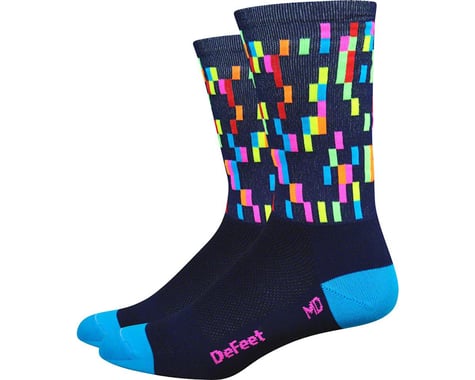DeFeet Aireator 6" Barnstormer Pixel Sock (Navy/Process Blue/Hi-Vis Pink)