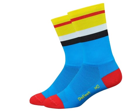 DeFeet Aireator 6" Barnstormer Vintage Jersey Socks (Process Blue/Yellow)