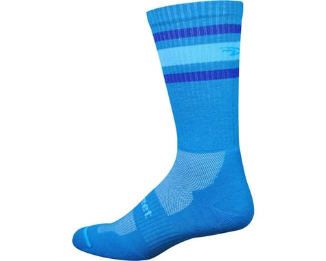 DeFeet D-Evo Crew Sock (Process Blue/Blue Stripes)