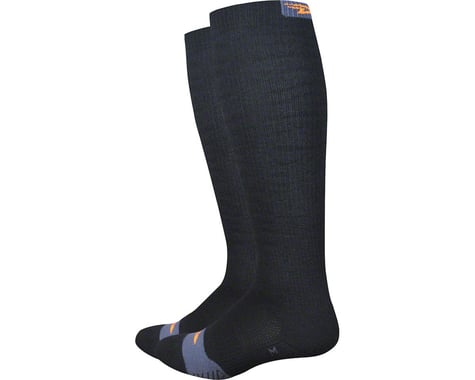 DeFeet Thermeator Knee High Sock (Black/Orange D-Logo)