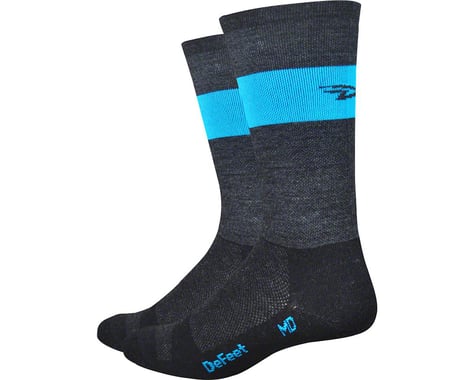 DeFeet Wooleator Team Sock (Charcoal Gray/Hi-Vis Process Blue)