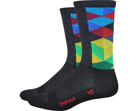 DeFeet Wooleator 6" Karidescope Sock (Charcoal Grey/Multi)