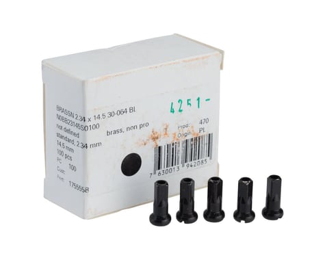 DT Swiss Brass Spoke Nipples (Black) (2.34 x 14.5mm) (Box of 100)